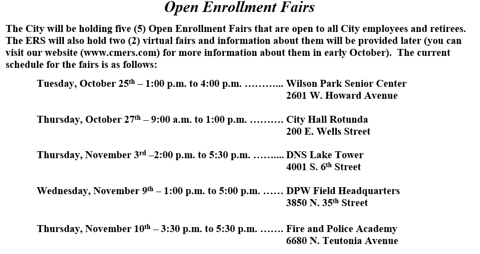 2023 Open Enrollment Fairs